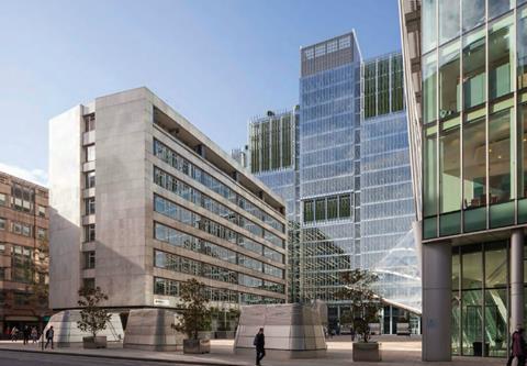 David Walker Architects' proposals for the redevelopment of Tenter House in the City of London, seen from Ropemaker Street