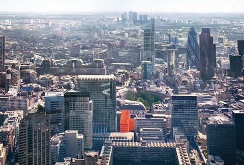 Aerial view of Tenter House in the City of London