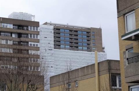 New fenestration at Balfron Tower, introduced as part of Studio Egret West's refurbishment of the grade II* building