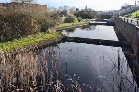 Jellicoe watercourse at the former Cadbury Factory, Moreton, Wirral.