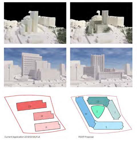 DAS_RSHP_Hammersmith hotel - Dextor Moren and RSHP schemes compared