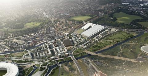 Overview of the East Wick and Sweetwater districts of the Olympic Park  - masterplanned by Sheppard Robson and Studio Egret West