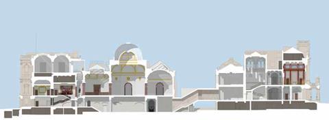 David Chipperfield Royal Academy redevelopment project showing link. Burlington House is on the left and Burlington Gardens is on the right