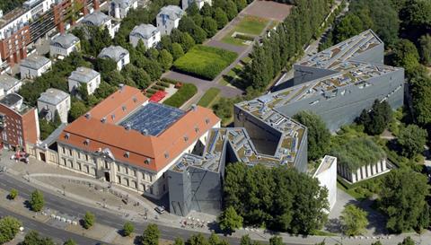 Aerial view of Daniel Libeskind's Jewish Museum in Berlin