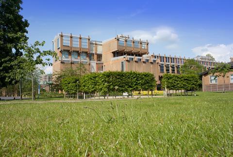 The Lego building at Reading University, designed by Howell Killick Partridge & Amis and due to be remodelled by Hawkins Brown