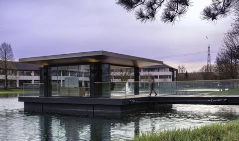 TP Bennett's floating meeting room at the Arlington Business Park in Berkshire