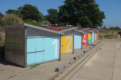 Pedder and Scampton's new beach huts in Shoeburyness