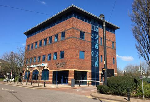 The current building on the site of Chapman Taylor's proposed Salford tower