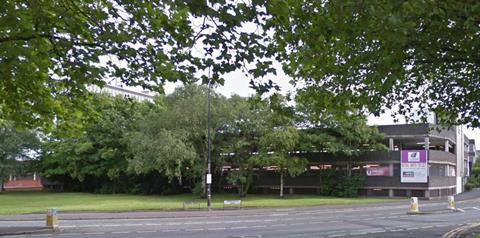 Part of the Square Shopping Centre in Sale, seen from the junction of Sibson Road and Springfield Road