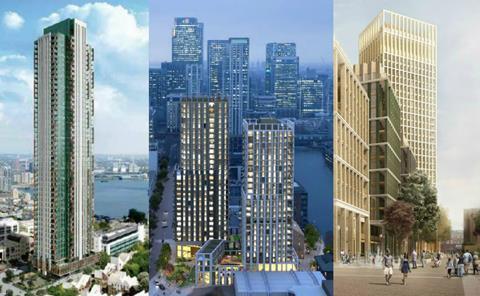 225 Marsh Wall, Millharbour Towers and the Sainsbury's Whitechapel scheme 