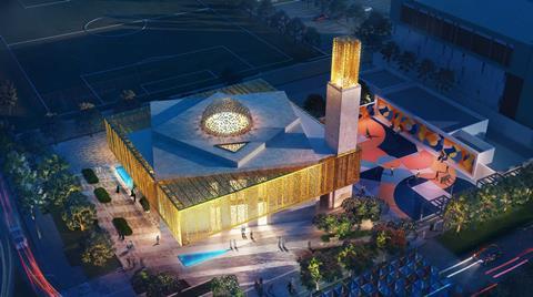 Majid Al-Futtaim Mosque_Aerial_Render_Kettle Collective