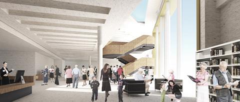 Interior of Keith Williams Architects' Clare County Library proposals