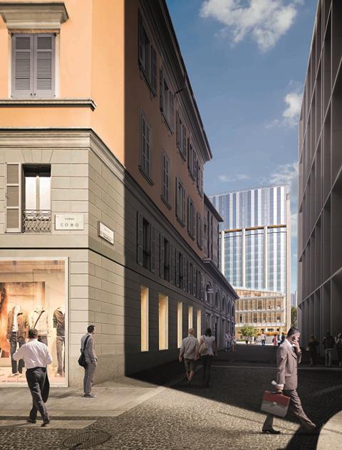 View from Corso Como in Milan of Corso Como Place by PLP