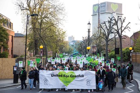 A memorial march organised by Grenfell United last year