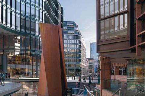 Eric Parry's One Liverpool Street proposals, seen from Broadgate Circle