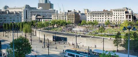 Tadao Ando's pavilion in Manchester's Piccadilly Gardens