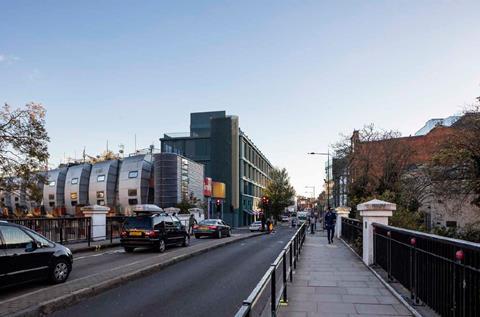 Proposals to redevelop Grimshaw's Grand Union House, drawn up by Andrew Philips Architects. The residential element of Grimshaw's Sainsbury's scheme is in front.