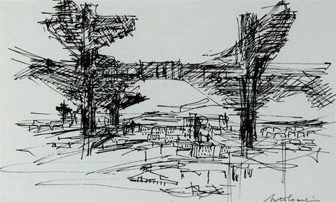 Arata Isozaki sketch - City in the Sky