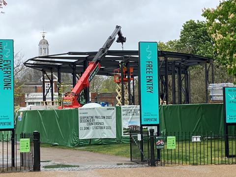 Serpentine Pavilion by Counterspace under construction 2