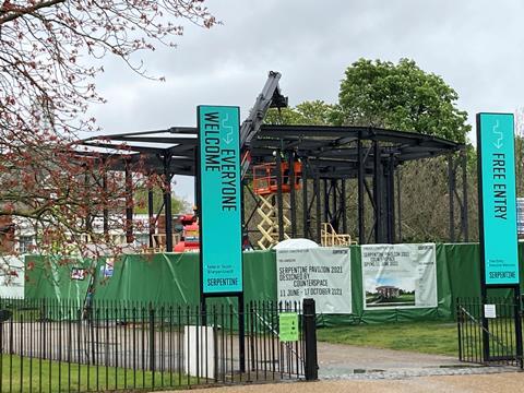 Serpentine Pavilion by Counterspace under construction 3