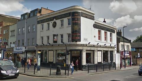 The Marquis of Cornwallis in Bethnal Green, one of 37 pubs given locally-listed status this month by Tower Hamlets council. The pub is noted in Pevsner's East London.