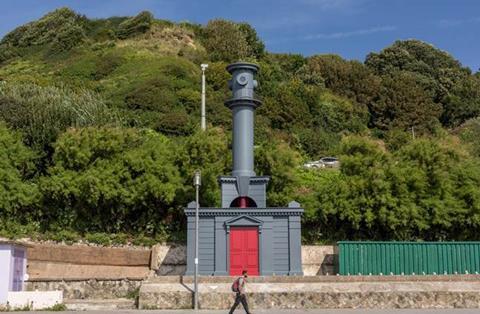 Beach Hut in the style of Nicholas Hawksmoor by Pablo Bronstein in Folkestone