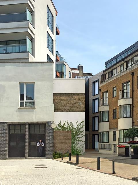 Darling Associates' proposals for Montpelier Mews in Knightsbridge, largely concealed behind existing buildings in the turning