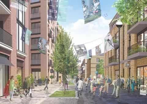 Squire and Partners' plans for Mortlake's Stag Brewery site - high street